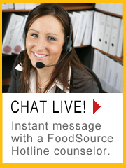 Chat live online with a FoodSource Hotline counselor!